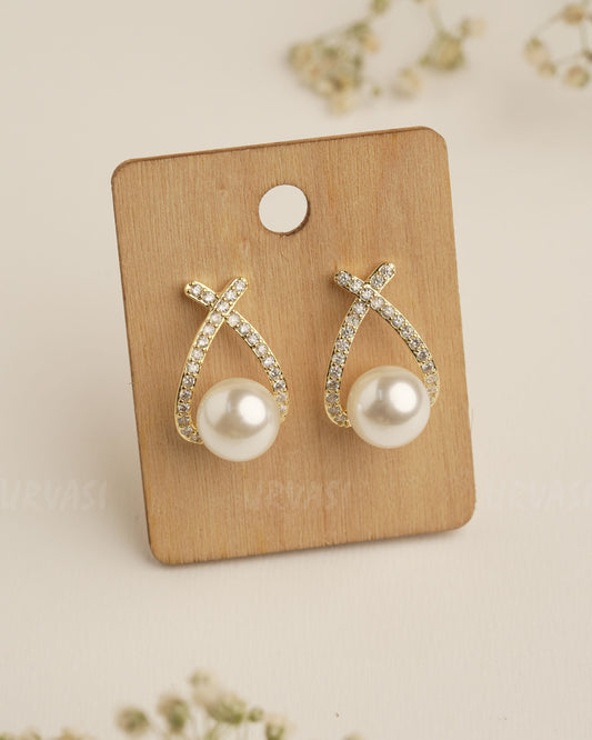 Gold Polish Trendy AD Imported Earrings ER 380