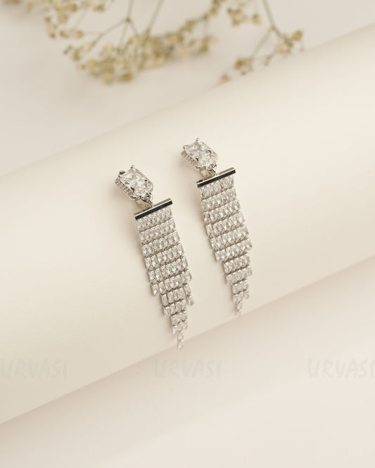 Rhodium Polish Trendy Imported Earrings ER 409