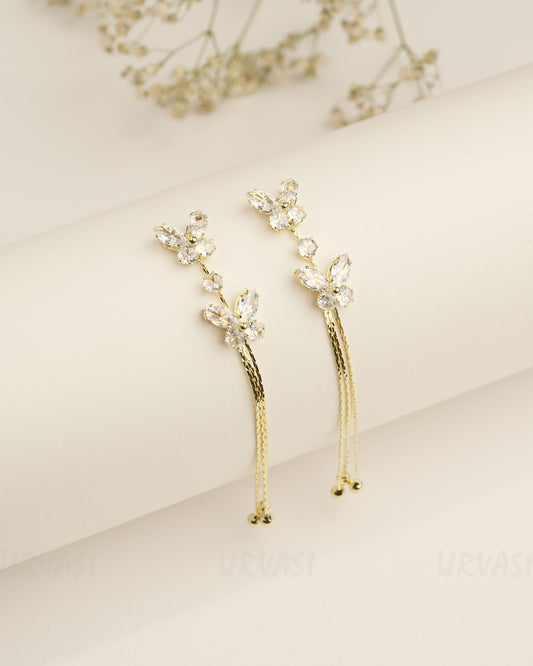 Gold Polish Butterfly Designed Trendy Imported Earrings ER 404