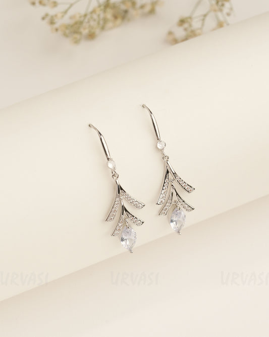 Rhodium Polish Trendy Imported Earrings ER 391