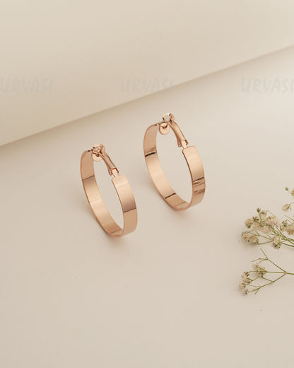 Rose Gold Polish Imported Hoop Earrings ER 422