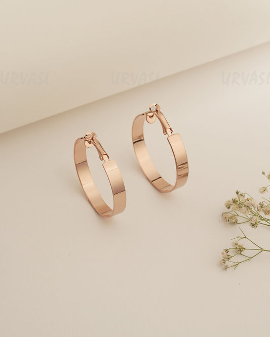 Rose Gold Polish Imported Hoop Earrings ER 422