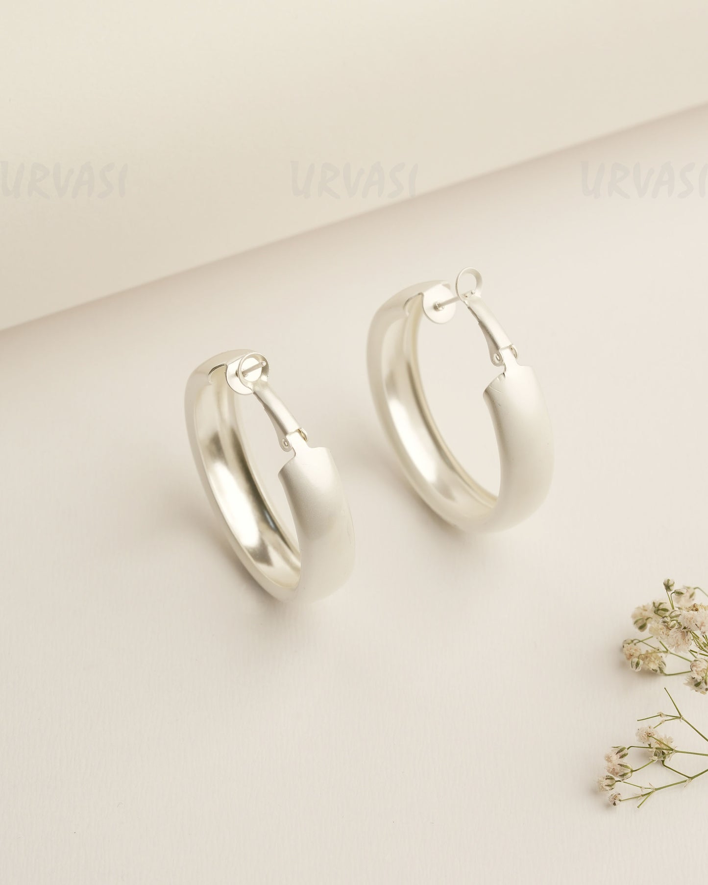 White Polish Chunky Hoop Earrings ER 423