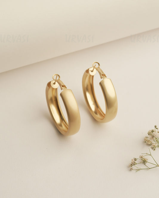 Gold Matte Polish Earrings ER 424