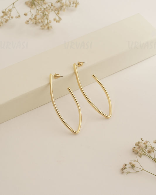 Gold Polish Hoop and Drop Imported Earrings ER 425