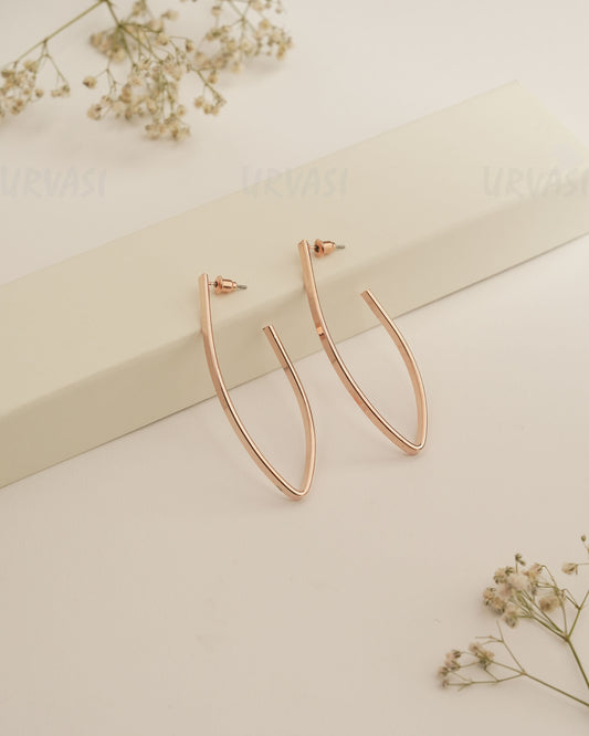 Rose Gold Hoop And Drop Imported Earrings ER 426