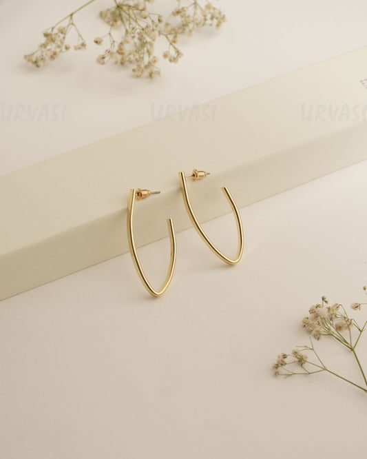 Gold Polish Hoop And Drop Imported Earrings ER 428