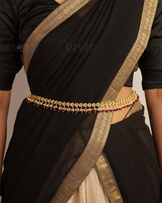 Premium Flower Designed Pearl And Beads Hip Chain HC 51