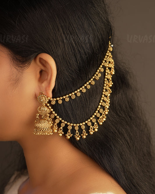 Premium  Flower Designed Antique Ear Chain EC 37