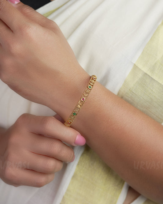 Gold-Toned Lakshmi Floral Bangles BA 292