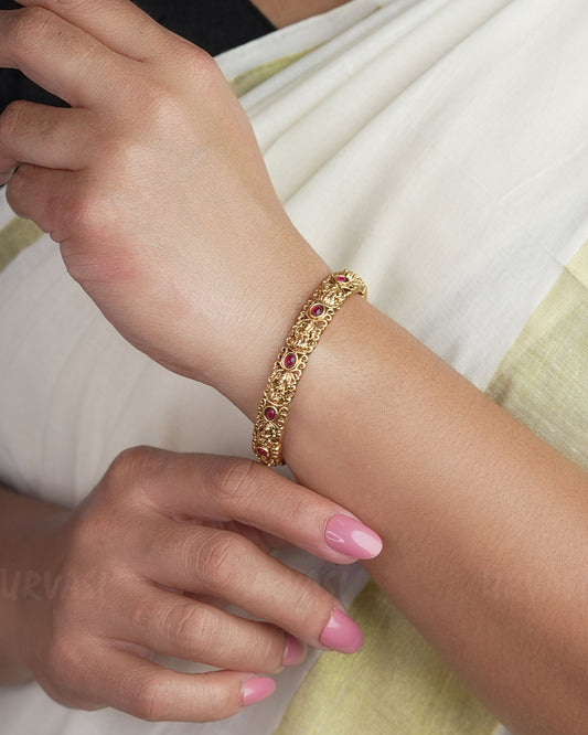 Gold-Toned Lakshmi Ruby Bangles BA 309