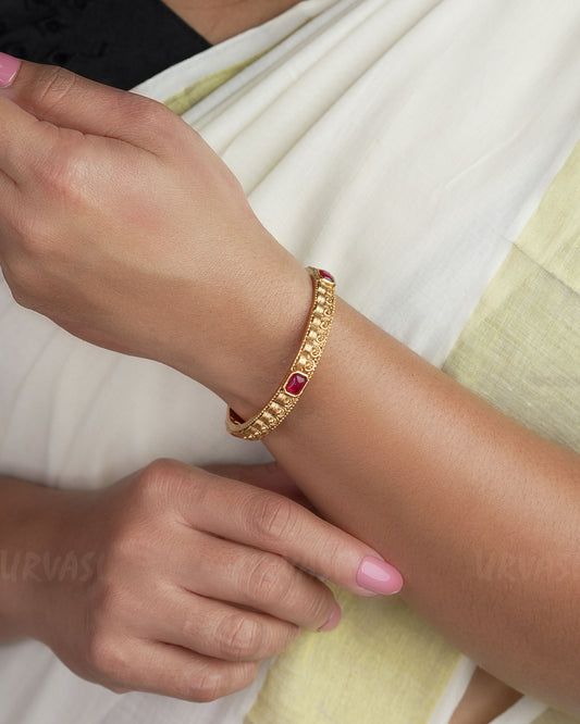 Gold Stone Kemp Ruby Bangles BA 308