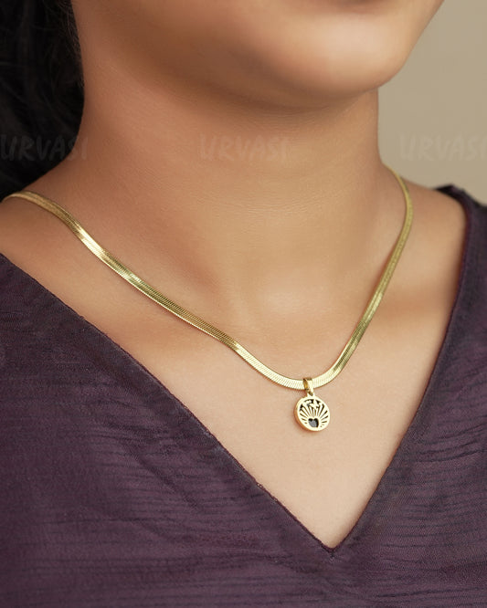 Gold-Polish simple Pendant Simple Chain SC 80