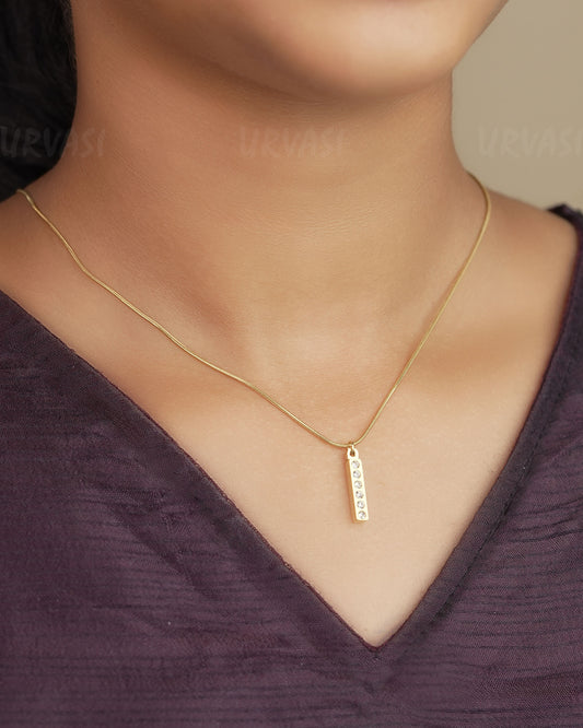 Gold-Polish AD Stone Simple Chain SC 71