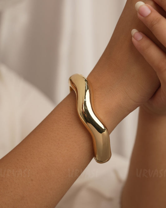 Gold-Polish Statement Cuff Bangles BA 314