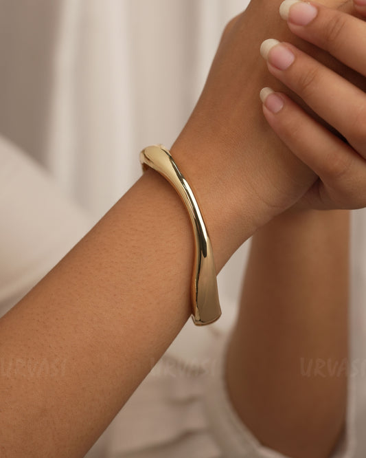 Gold-Polish Statement Cuff Bangles BA 315