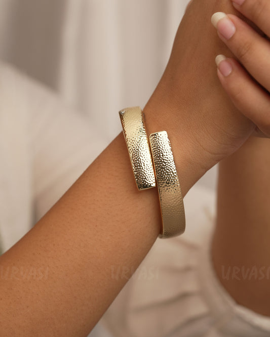 Gold-Polish Statement Cuff Bangles BA 317