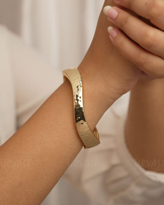 Gold-Polish Statement Cuff Bangle BA 321