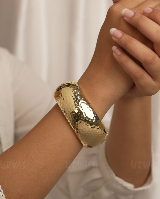 Gold-Polish Statement Cuff Bangle BA 324