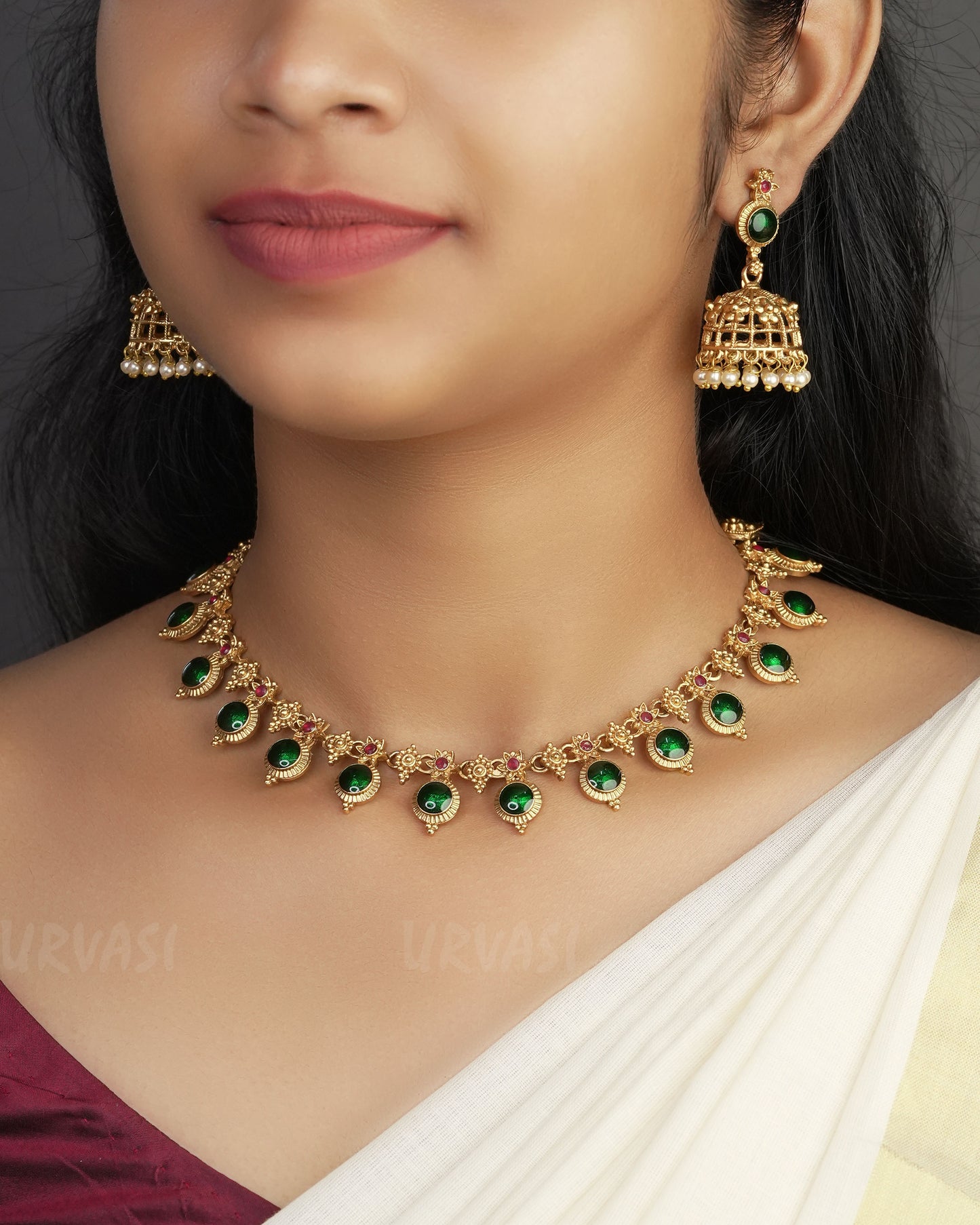 Gold-Toned Palakka Version Necklace 1055