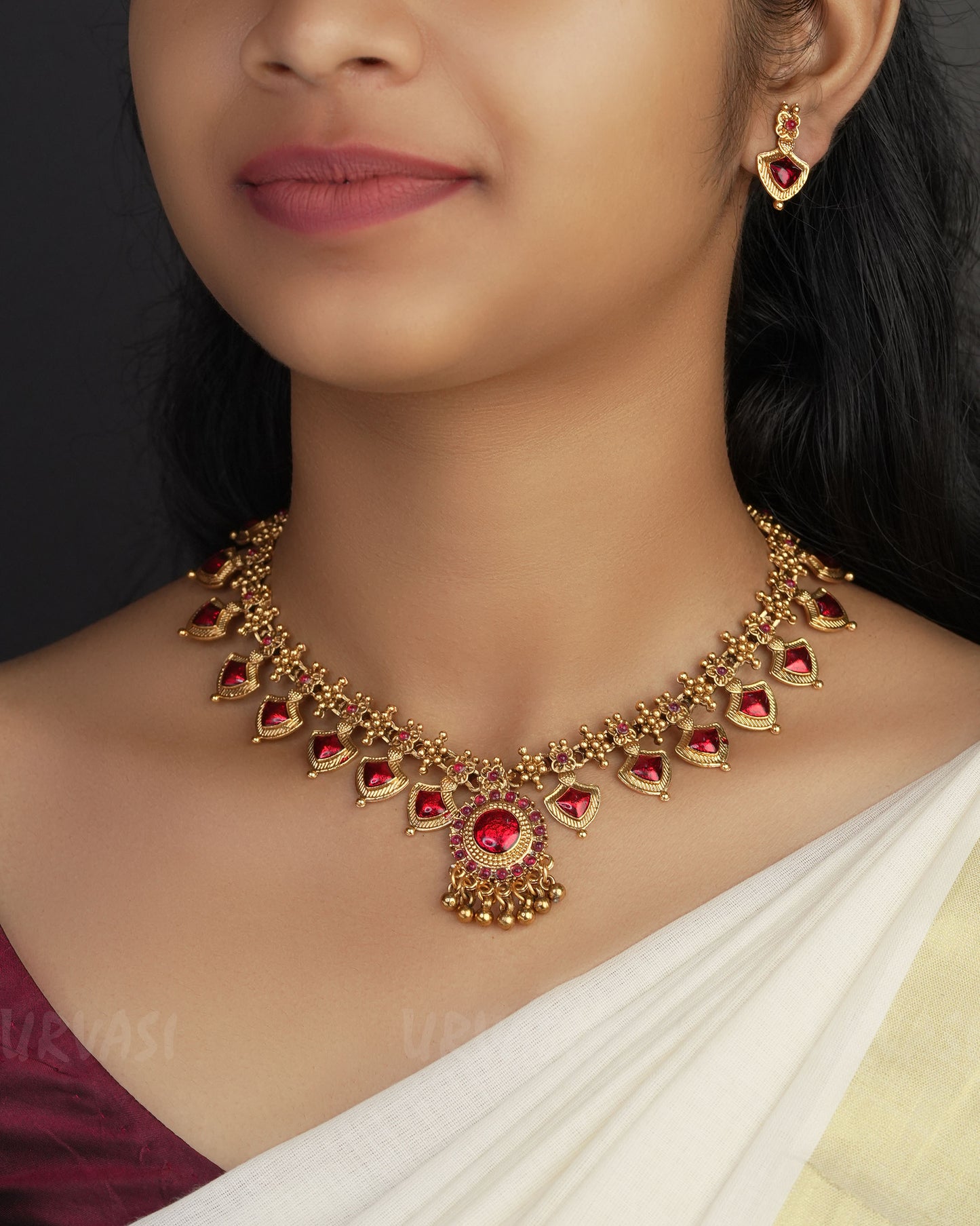 Gold-Toned Palakka Version Necklace 1044