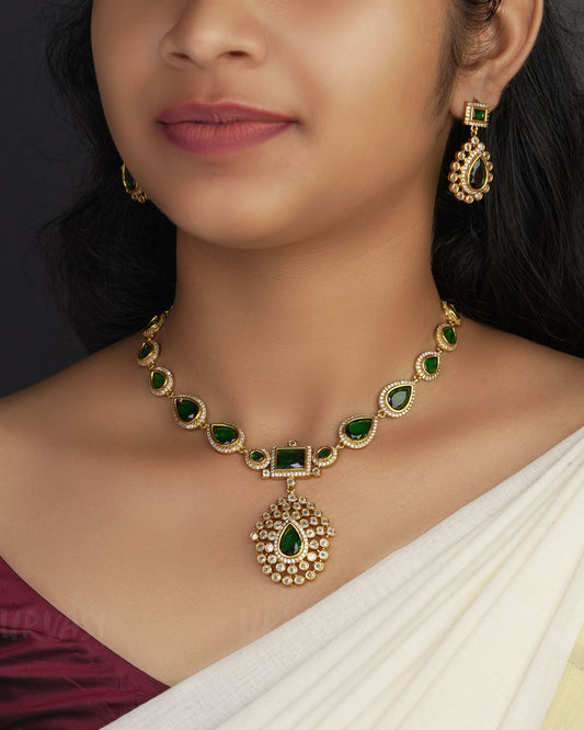 Gold-Toned Jyothika Inspired Necklace 1039