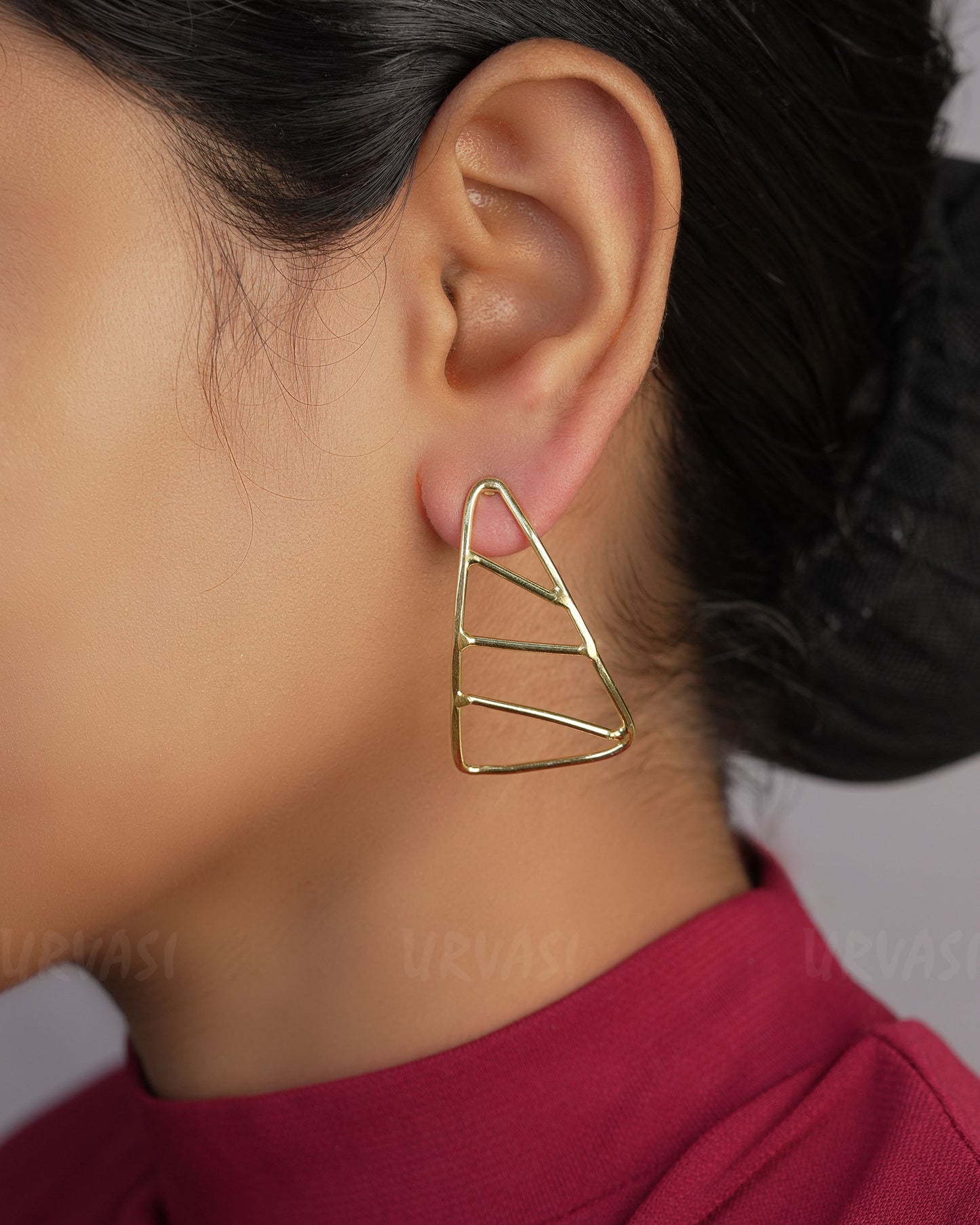 Glossy Matte Finished Triangle Earrings ER 470