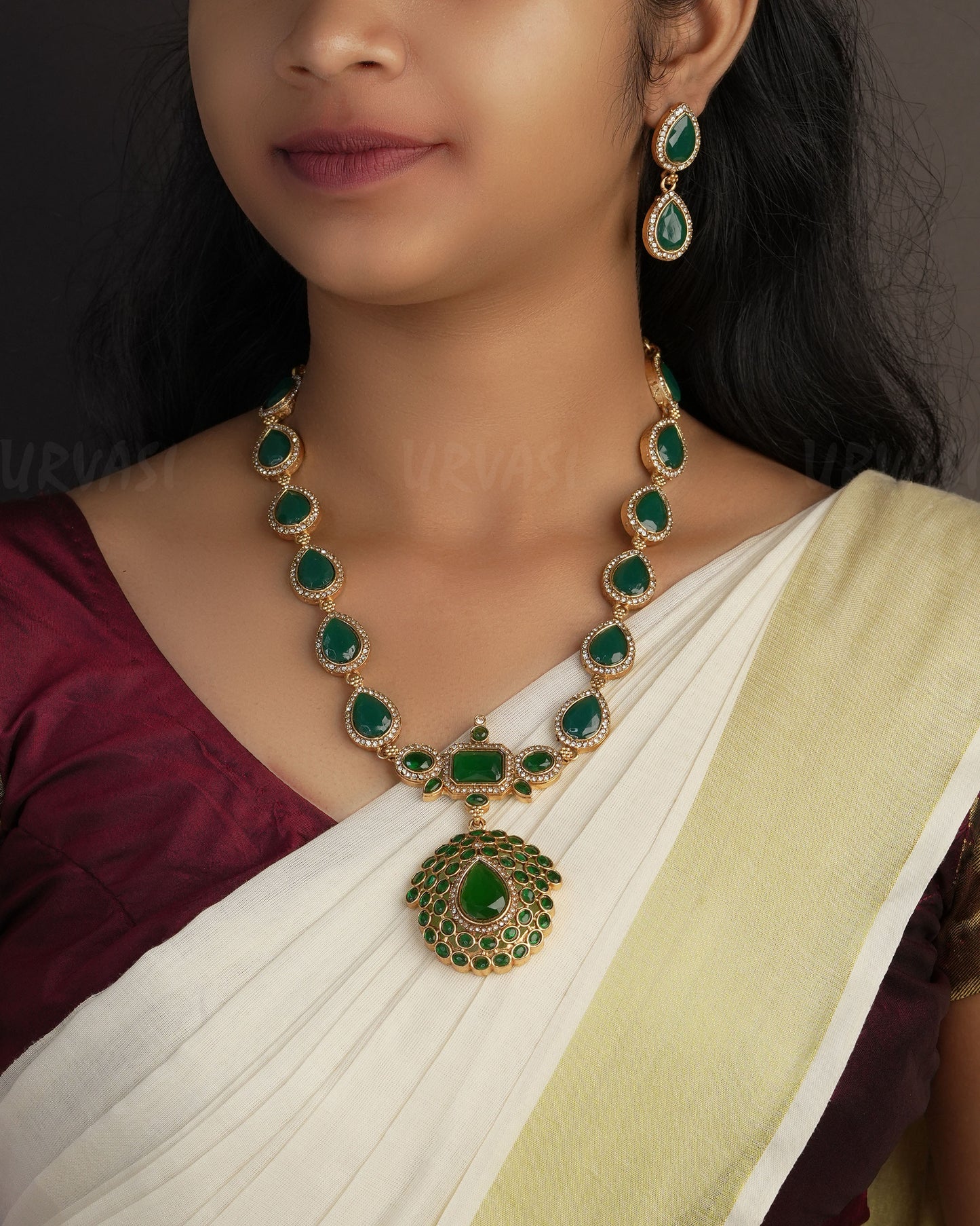 Gold-Toned Jyothika Inspired Haram Long Necklace 1089