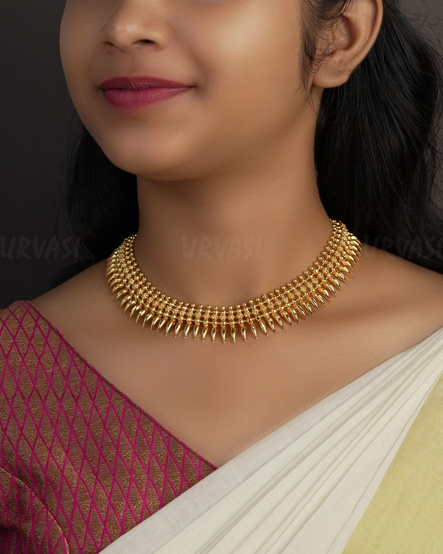 Gold-Toned Mullamottu Plated Necklace 1160