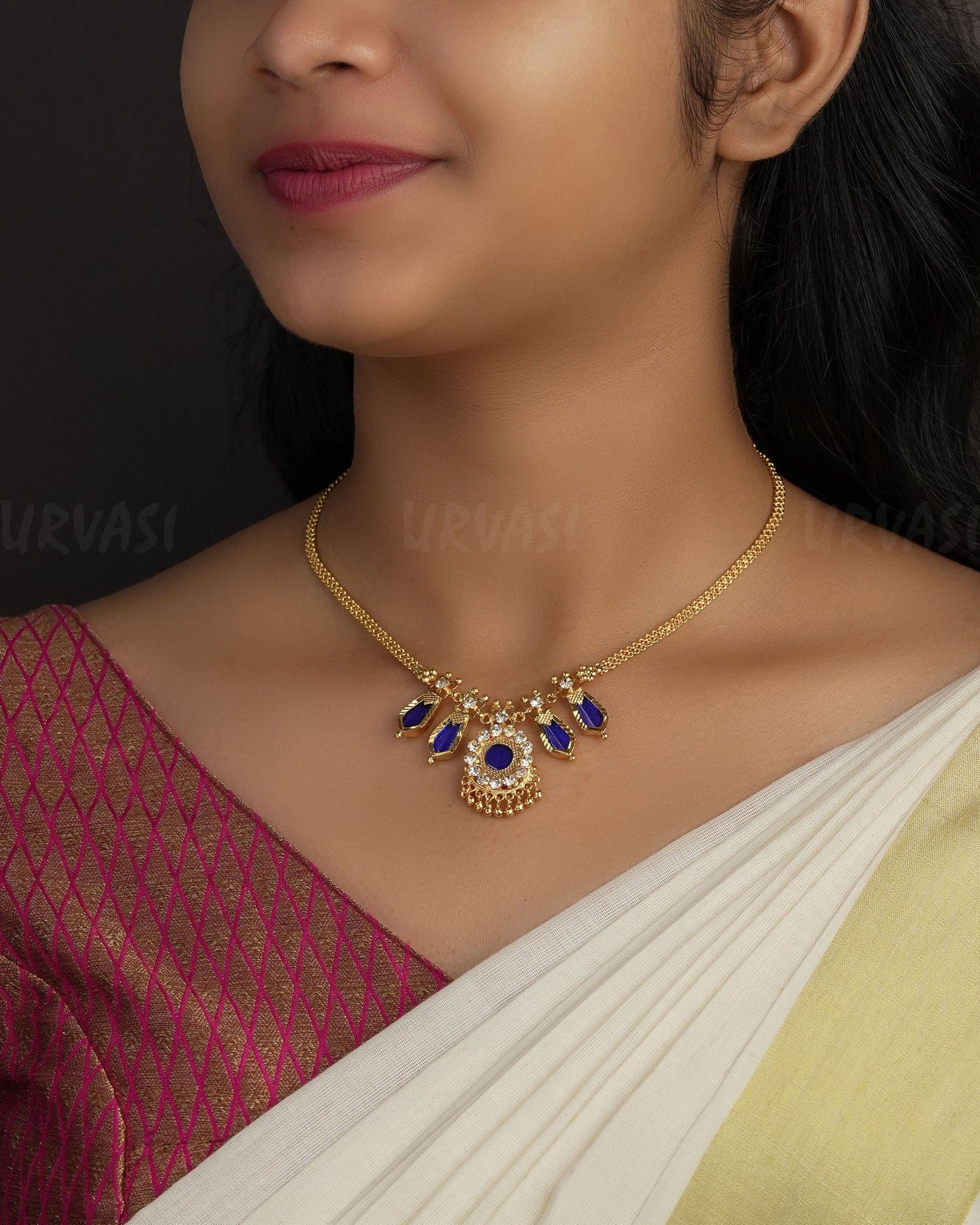 Gold-Toned Traditional 2+2 Nagapadam Necklace 1132