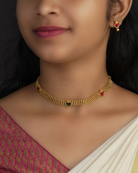 Gold-Toned Kolhapuri Thushi  Choker Necklace 1121