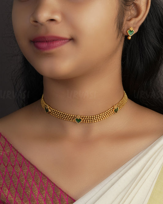 Gold-Toned Kolhapuri Thushi Choker Necklace 1119