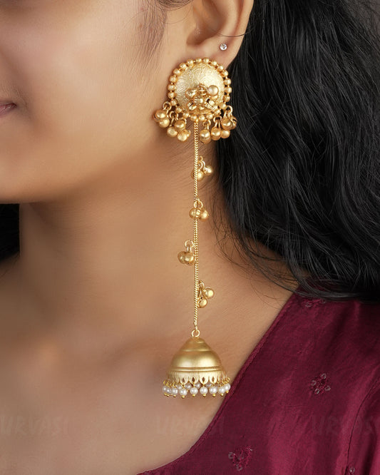 Mayur Kashmiri Ghungroo Jhumka Pearl  Earrings ER 512