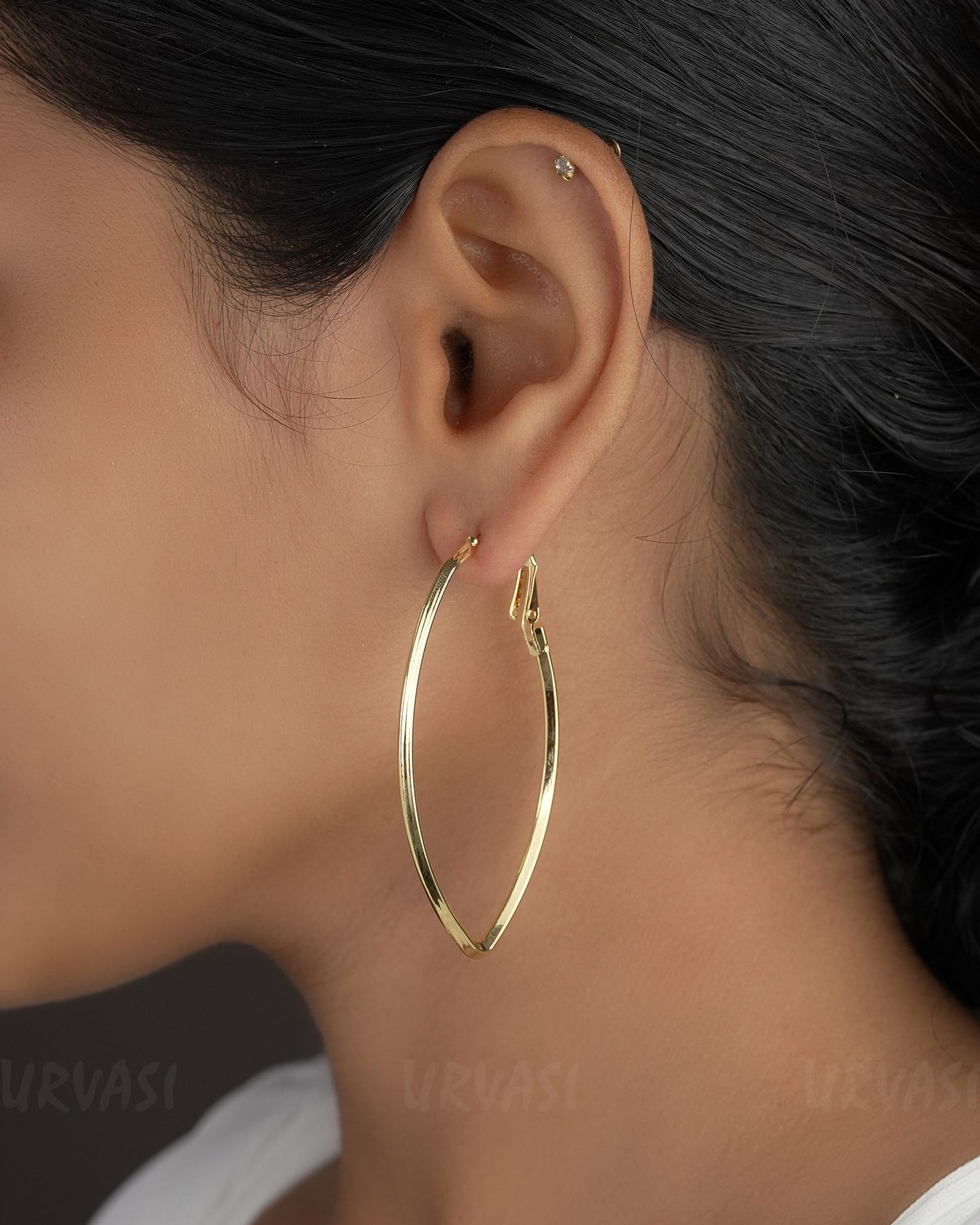 Trendy Three Tone  Imported Hoop Earrings ER 540