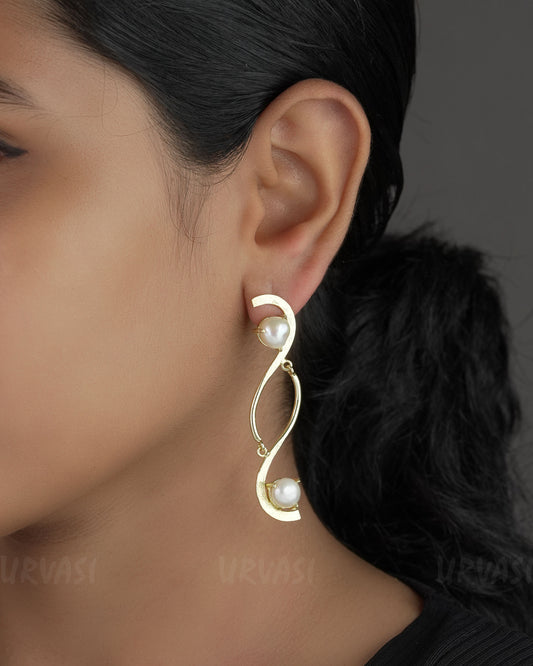 Gold Polish  Symphony Designed Twisted Earrings ER 735