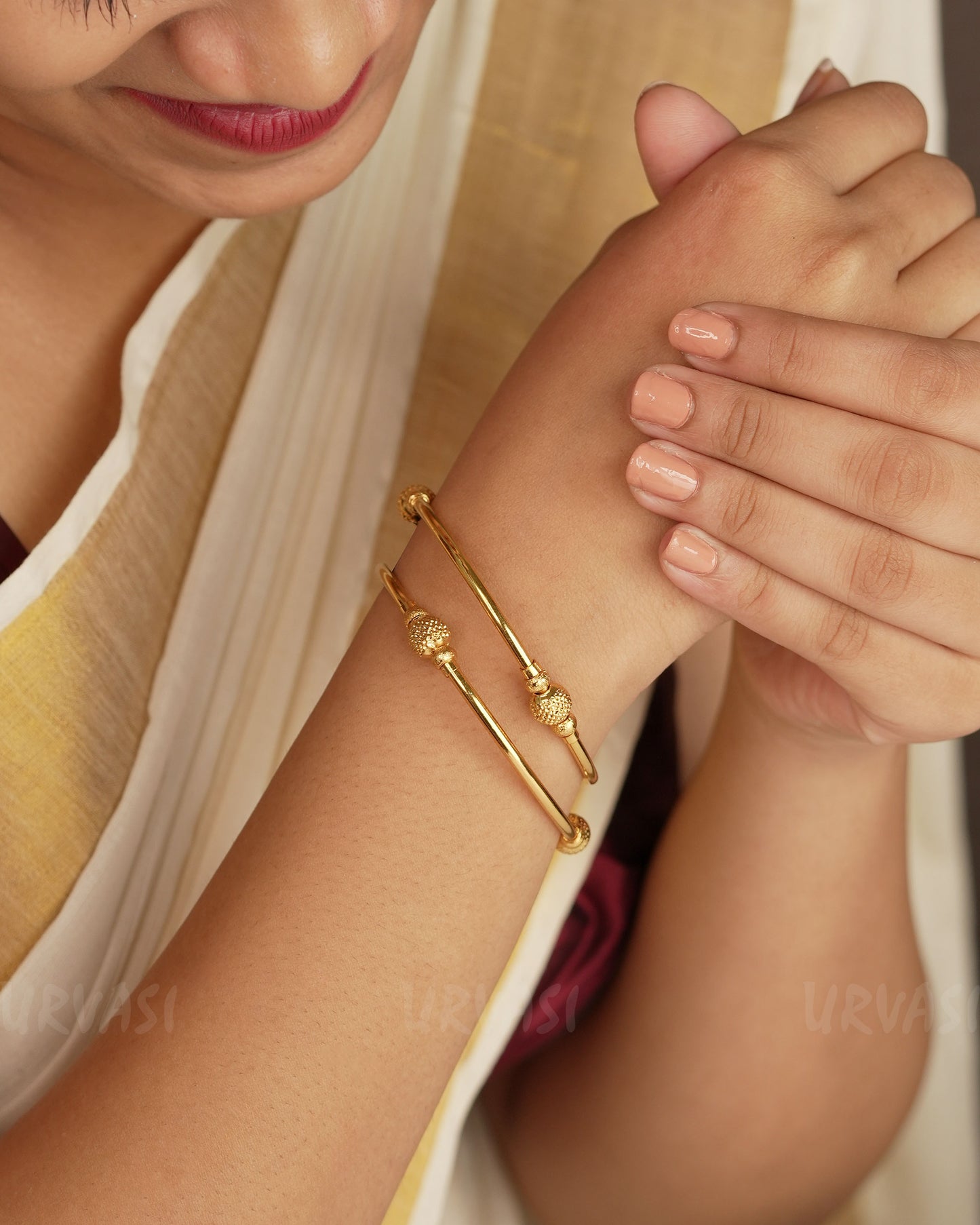 Gold-Toned  Kashyap Kada Bangles BA 337{Set of 2}