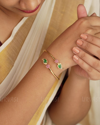 Gold-Toned Traditional Mango Cuff bangles BA 343