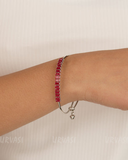 Rhodium Polish Stone Bracelet bangles BA 358