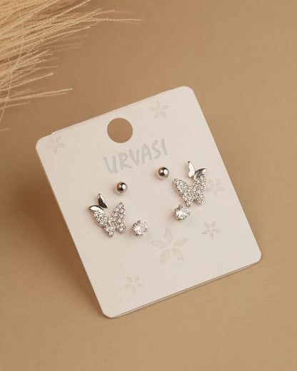 Butterfly Designed Stone Stud Earrings ER 759