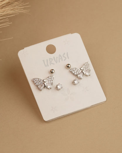 Butterfly Designed Stone Stud Earrings ER 760