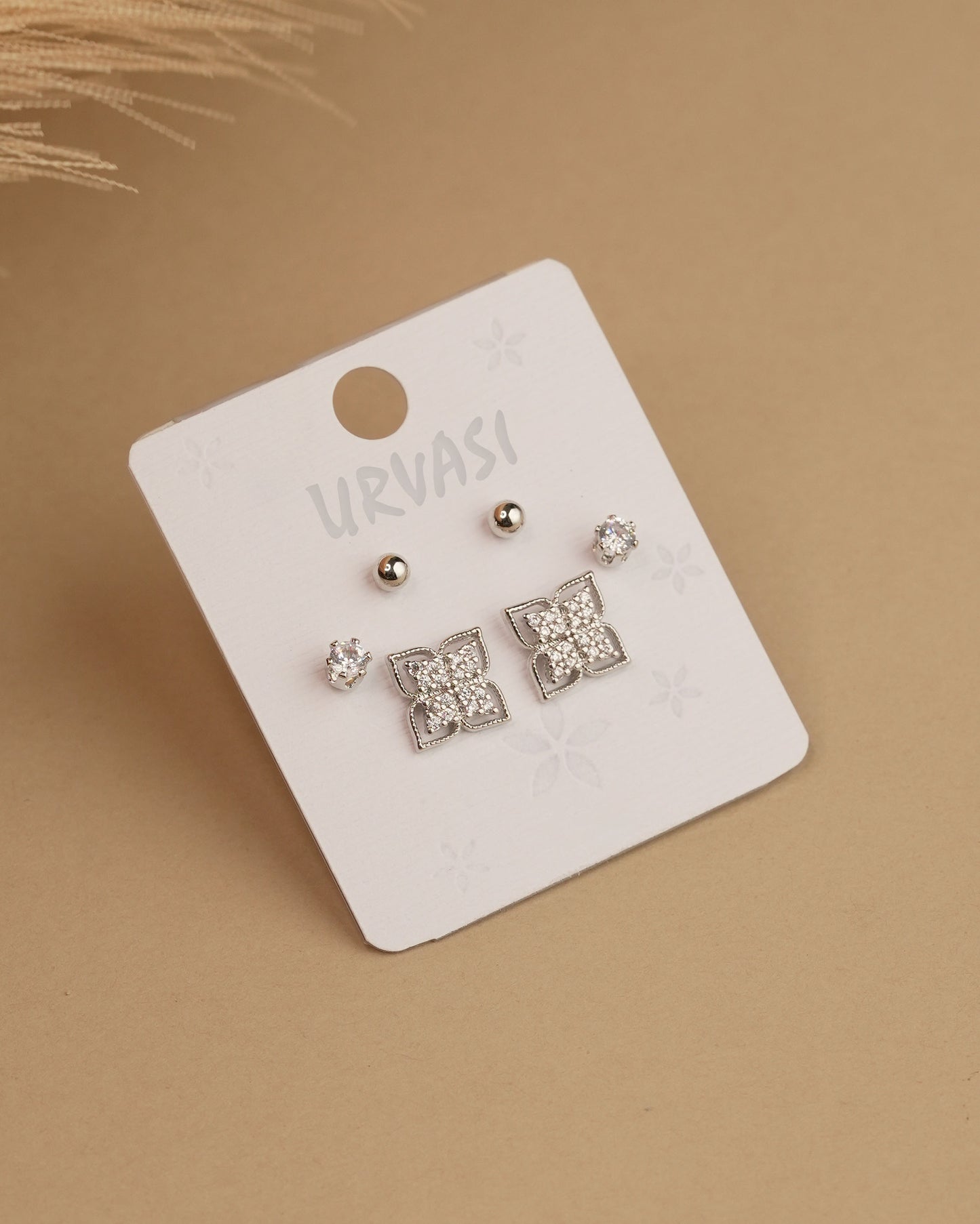 Floral Designed AD Earrings  ER 761