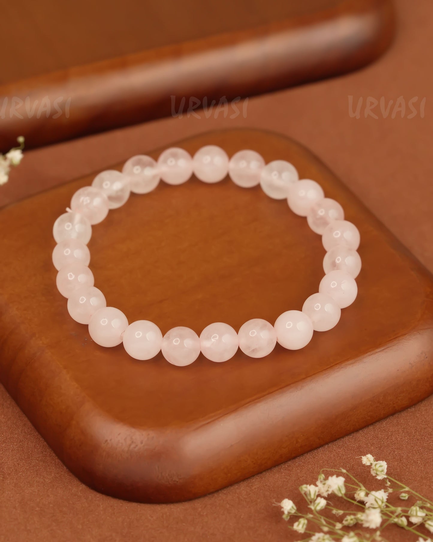 Hand-Made Rose Quartz Natural Stone Bracelet  BR 13