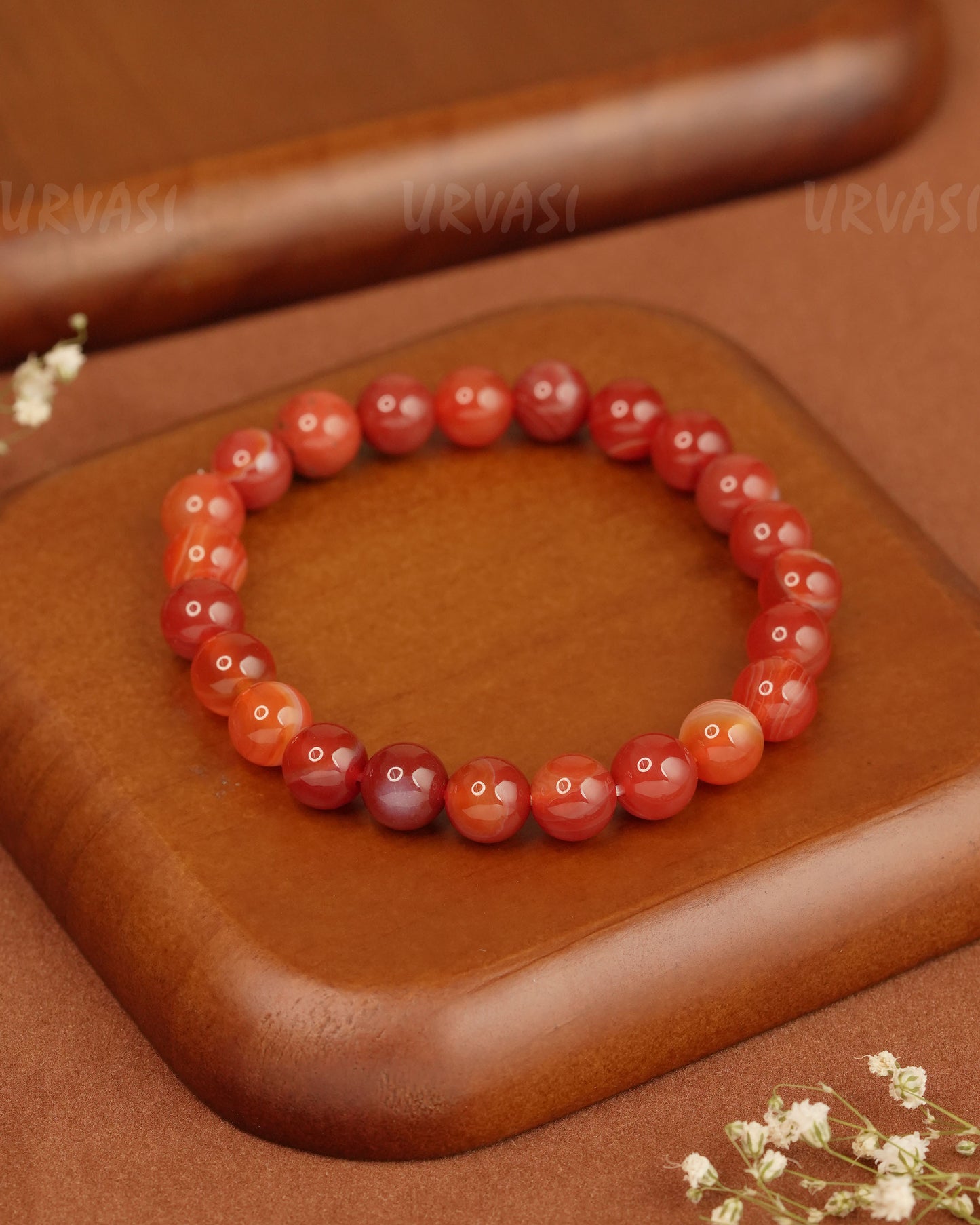 Hand-Made CarnelianRound Strechable  Bracelet BR 14