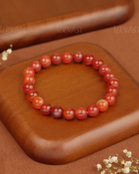 Hand-Made CarnelianRound Strechable  Bracelet BR 14