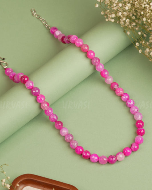 Pink Agate Onyx Stone Mala Ma 067
