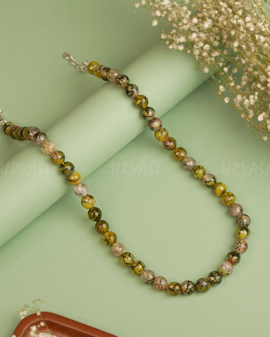 Natural  Dragon Green  Agate Stone Mala Ma 071