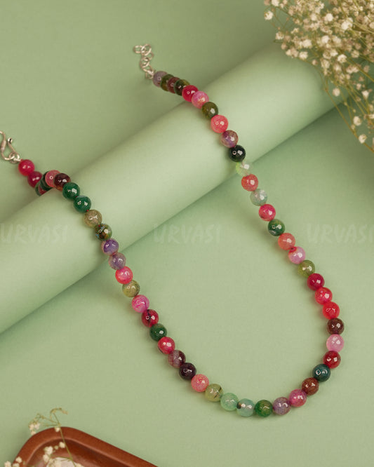 Dragon Vein Agate  Natural Stone Long Mala Ma 064