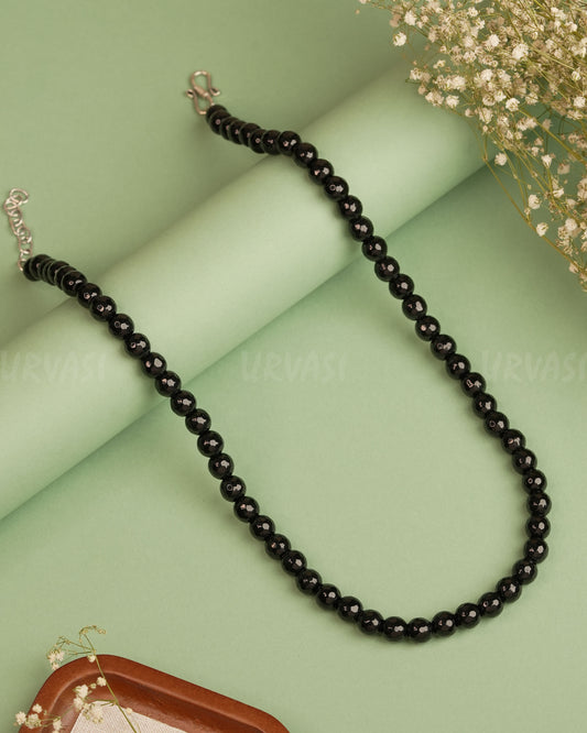 Black Onyx S-hook Closure Long  Mala Ma 062