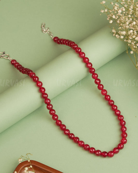 Red-Jade Rondelle Precious Stone Mala MA 060