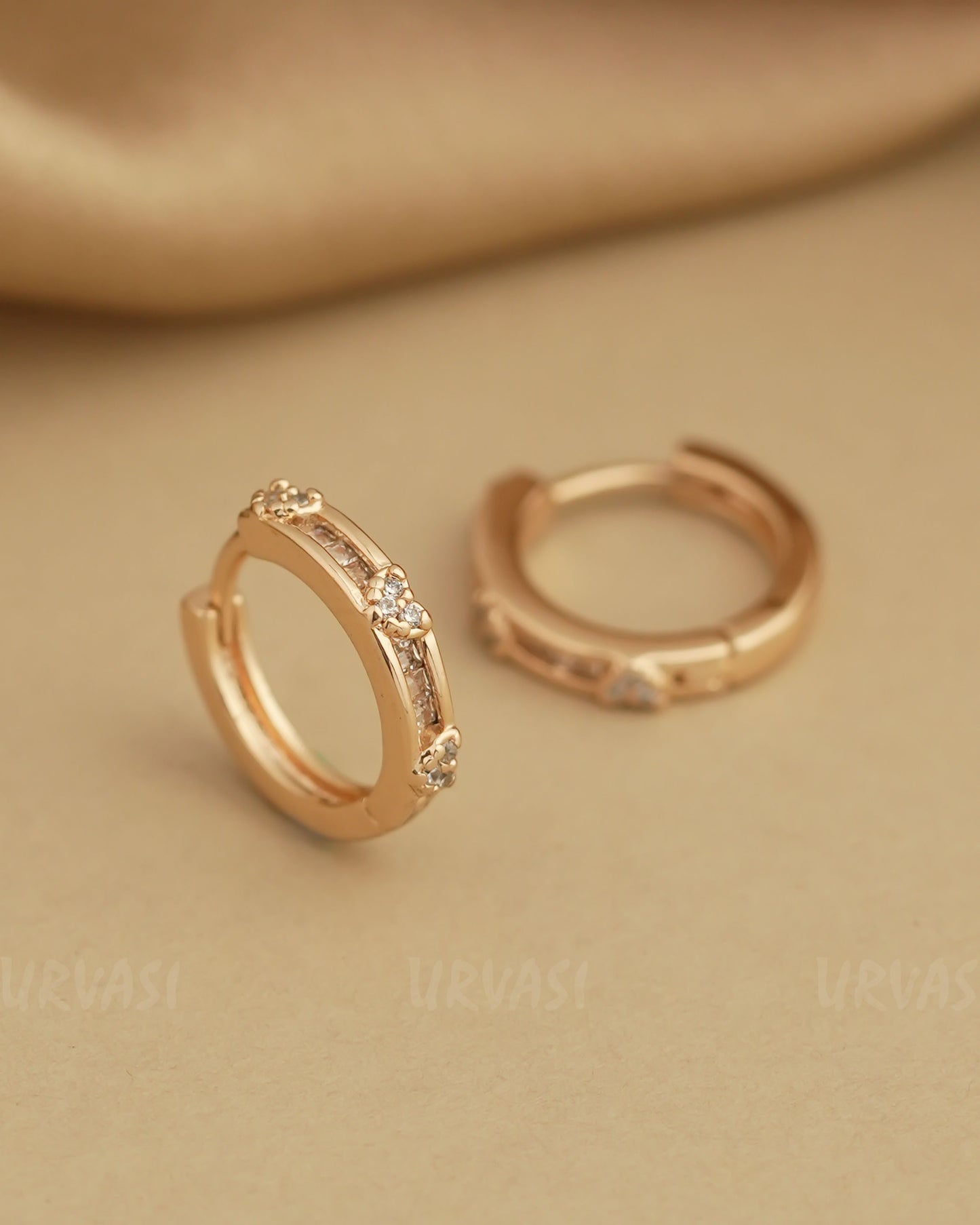 Rose-Gold Polish Cubic Zirconia AD Earrings ER 789